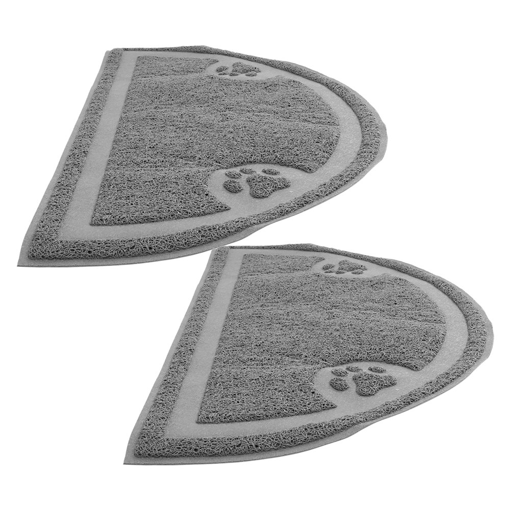 Cat Litter Mat - แผ่นรองกระบะทรายแมว 2 ชิ้น กันลื่น นุ่มสบาย สำหรับแมวในบ้าน