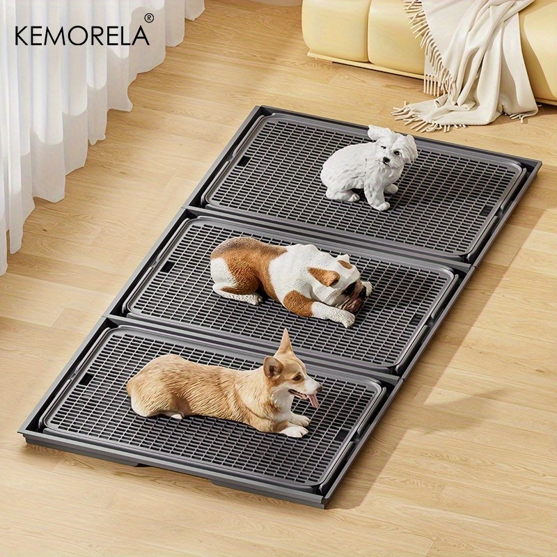 Cat Litter Mat - KEMORELA 2-in-1 ถาดไม่เต็มเต็งสุนัขและเสื่อครอกแมวลื่นกันน้ํานุ่ม PAW-Friendly รูปแบบตารางสําหรับทําความสะอาดง่าย