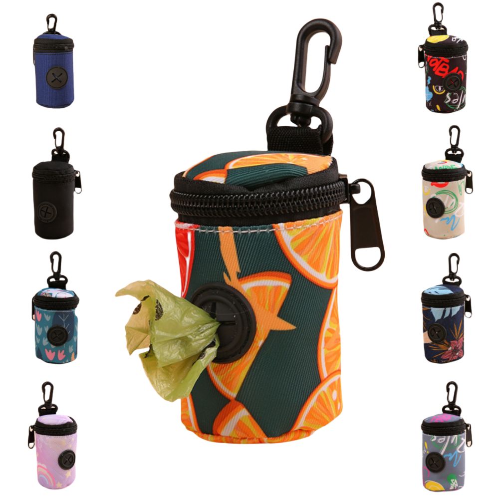 Poop Bag Dispenser - ที่เก็บถุงเก็บขยะสุนัขแบบแขวนได้ พร้อมซิป ที่ใส่ถุงขยะแบบพกพา อุปกรณ์เสริมสำหรับพาสุนัขเดินเล่น ที่จัดเก็บถุงขยะน่ารัก อุปกรณ์สำหรับสัตว์เลี้ยง