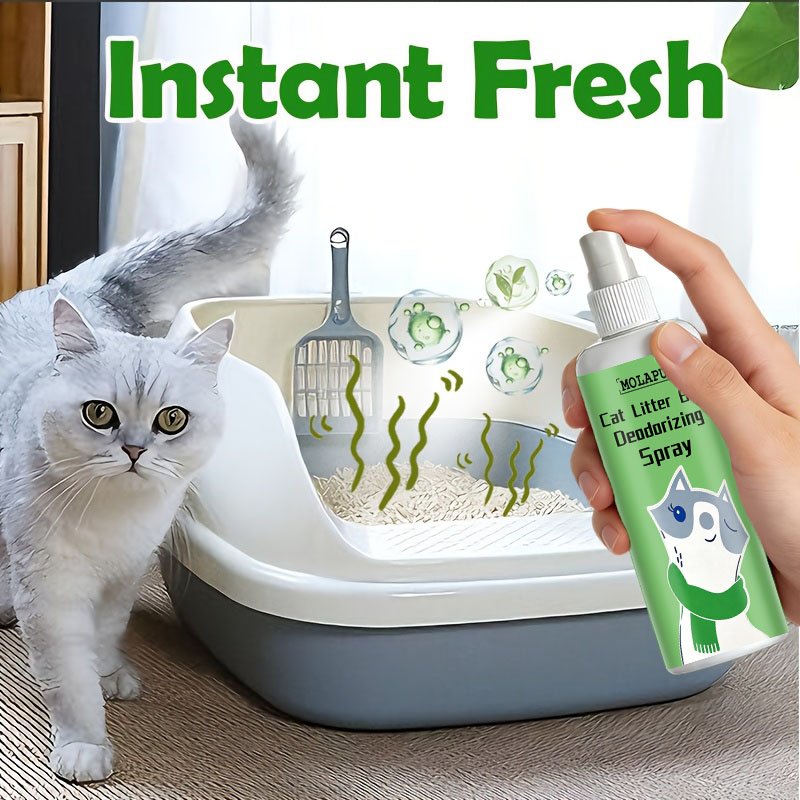 Cat Litter Mat - สเปรย์ดับกลิ่นทรายแมว - น้ำยาดับกลิ่นอเนกประสงค์สำหรับแมวและกระบะทราย กำจัดกลิ่นปัสสาวะ ของเสีย และแผ่นรองฝึกขับถ่ายได้อย่างมีประสิทธิภาพ