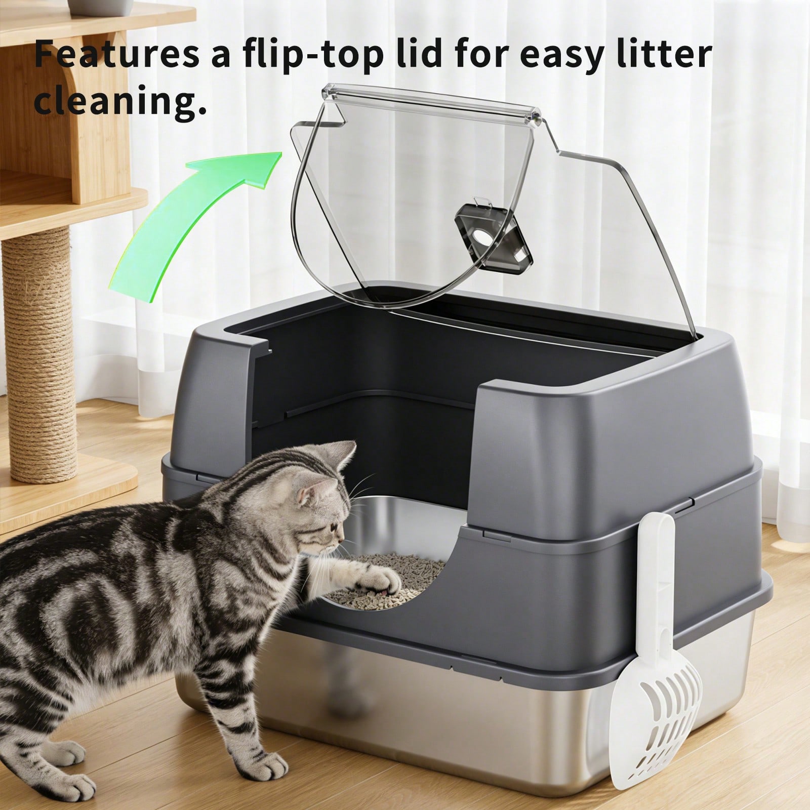 กระบะทรายแมวสแตนเลสขนาดใหญ่พิเ - Cat Litter Mat บทวิจารณ์และราคา