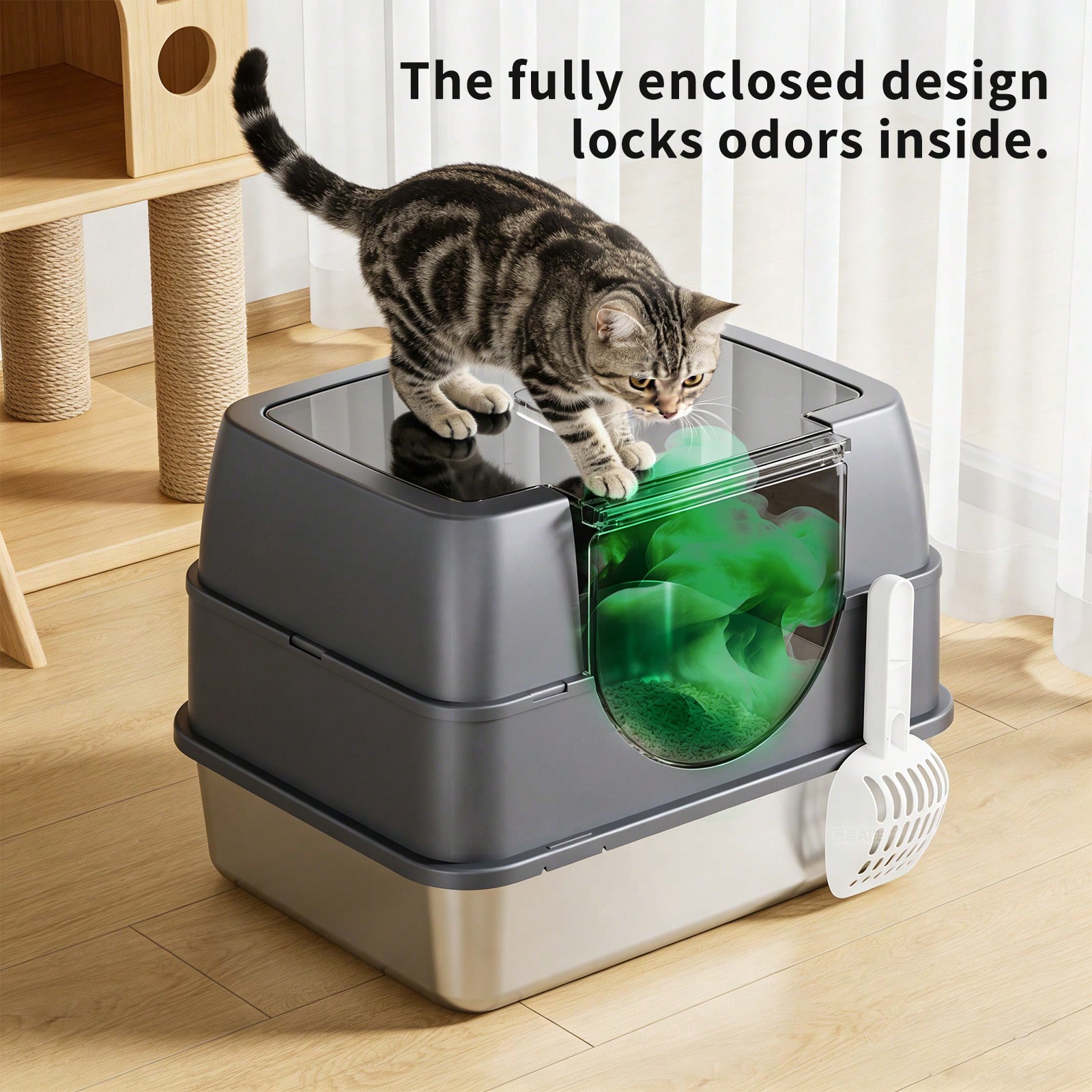 กระบะทรายแมวสแตนเลสขนาดใหญ่พิเ - Cat Litter Mat บทวิจารณ์และราคา